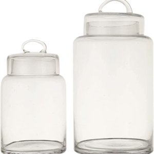 2 glass canisters