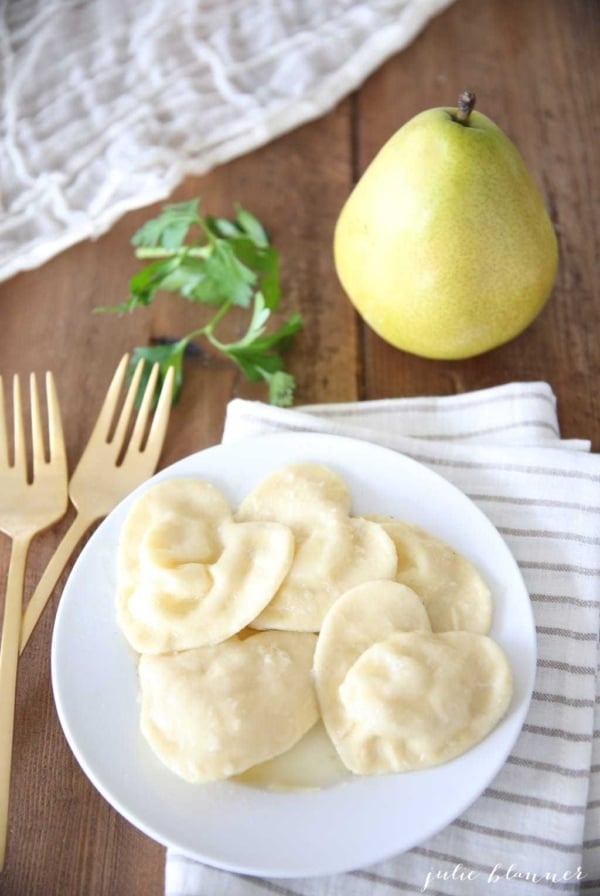 Valentine's Day dinner - easy homemade heart shaped ravioli