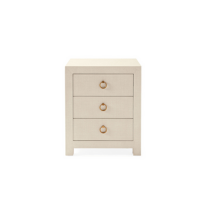 cream 3 drawer nightstand